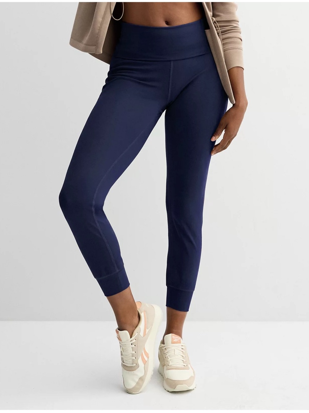 Fold-over waistband joggers L